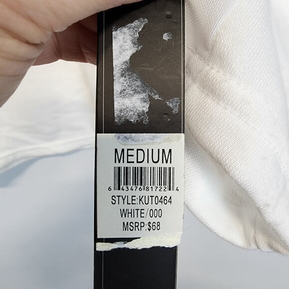 Kay Unger Performance Mesh Top Size M White French Terry Long Sleeve Casual - Picture 6 of 15